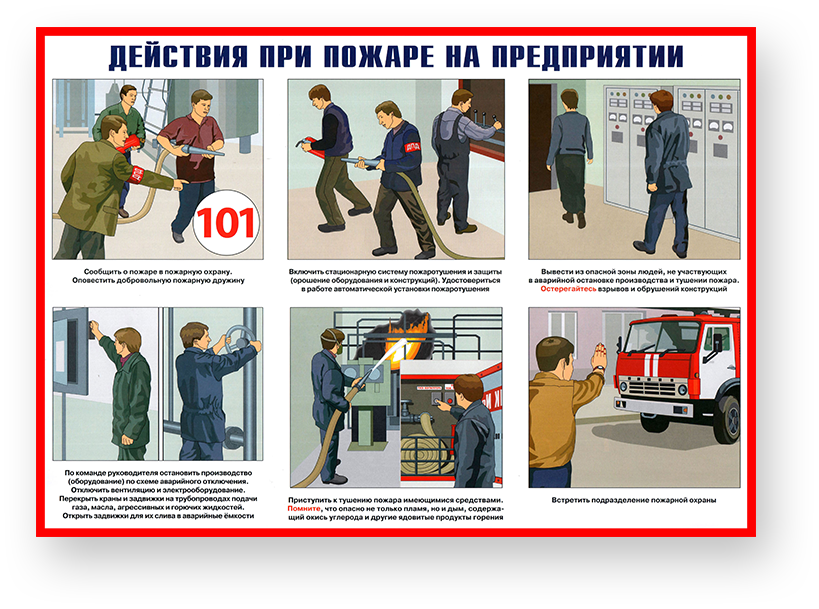 Умей действовать при пожаре, комплект плакатов | Производственная ...
